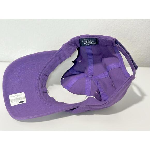 Jhats Women's Baseball Cap Rock City Flowers Purple Hook and Loop Adjustable Hat - Picture 6 of 10